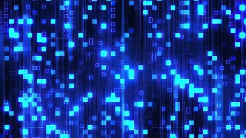 Digital blue backdrop with blocks and lines Stock Illustration