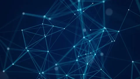 Digital blue background with dots and lines.  Network connection structure. Stock Footage 154681485