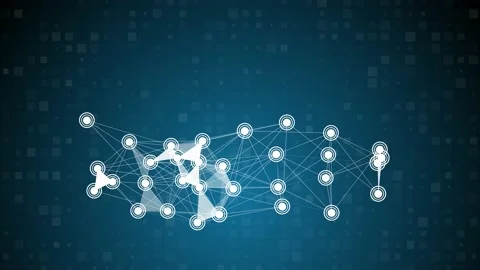Digital blue background with dots and lines. Big data visualization. Network Stock Footage 230419906