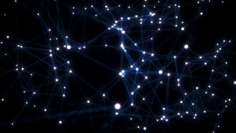 Digital blue background with dots and lines. Big data visualization. Network Stock Footage 242508516