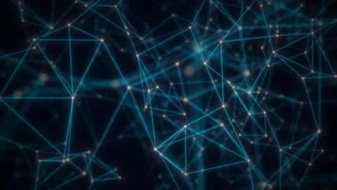 Digital blue background with dots and lines. Big data visualization. Network Stock Footage 242508625