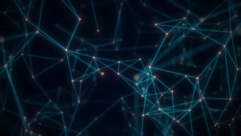 Digital blue background with dots and lines. Big data visualization. Stock Footage 242508655