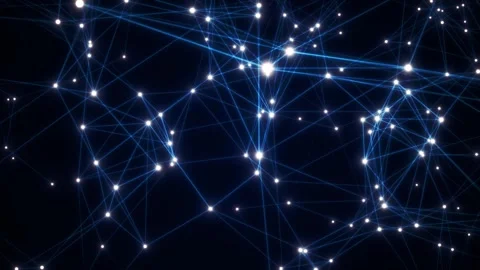 Digital blue background with dots and lines. Big data visualization. Network Stock Footage 242508656