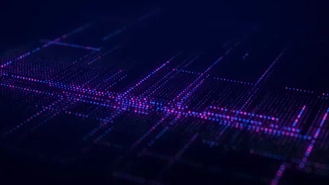 Digital blue background of particles. Abstract futuristic illustration. Stock Footage 275859486