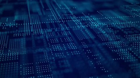 Digital blue background of particles. Big data visualization. Stock Footage 154861913