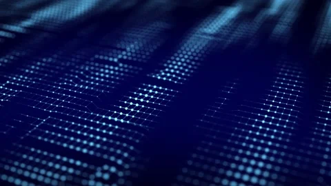 Digital blue background of particles. Big data visualization. Stock Footage 169360281