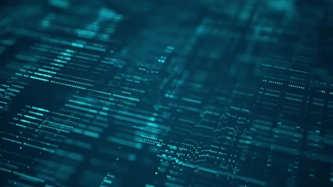 Digital blue background of particles. Technology dynamic dots background. Stock Footage 155486218