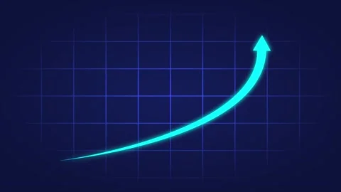 A digital blue bar chart representing growing business performance, futuris.. Stock Footage 327716586