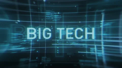 Digital Blue BIG TECH Information Technology Screen Title Background 스톡 동영상 150137108