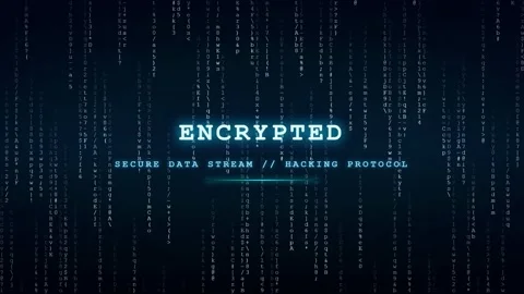 Digital blue binary code rain background with encrypted data stream and hacking Vídeo Stock 345765596