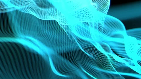 Digital blue color grid wave and light with bokeh. Stock-Footage 147047909
