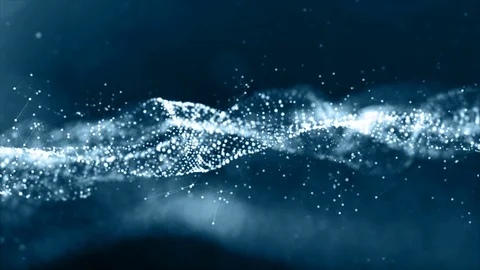 Digital blue color particles wave abstract background Stock Footage 93238639