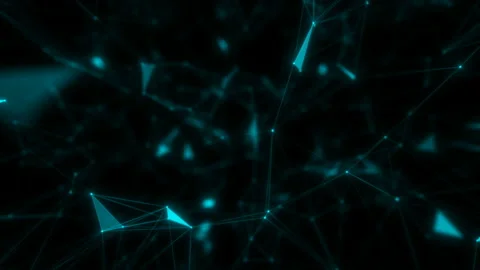 Digital blue color wave particles and light abstract background.Seamless loop. Video stock 108615316
