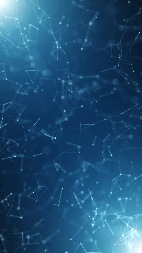 Digital blue computer cyberspace lines dots loop flickering light animation Stock Footage 345327098