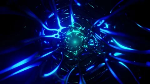 Digital Blue Core with Radiant Lines for Tech Themes Video stock 305306936