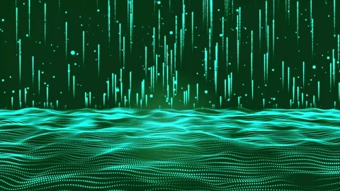 Digital blue dot wave and particle flying on abstract background, digital t.. Stock Footage 295188680
