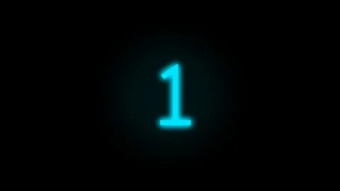 Digital blue glowing countdown sequence from three to go. 4K Video stock 340514705