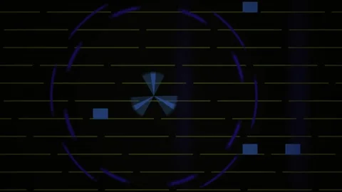 Digital blue graphics on black background. Stock Footage 335108002