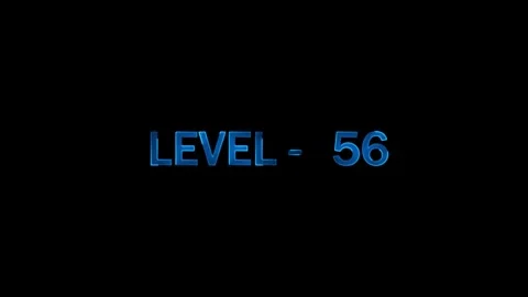 Digital blue level 56 screen interface text animation on dark background scre Stock Footage 334157565
