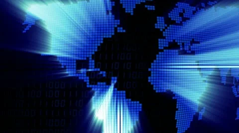 Digital blue map Stock Footage 11914375