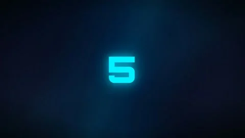 Digital Blue Neon Countdown Timer from Nine to One on Dark Cinematic Background Vidéo 340022830