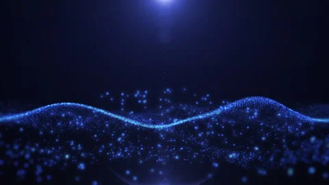 Digital Blue Particle Wave 4K Loop Animation with Futuristic Flow Pattern Stock Footage 321758635