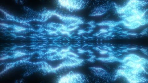 Digital Blue Particle Wave Horizon Background Illustrazione stock