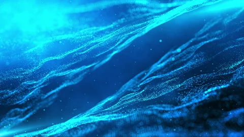 Digital blue particles wave and light abstract background. Stock Footage 248613755