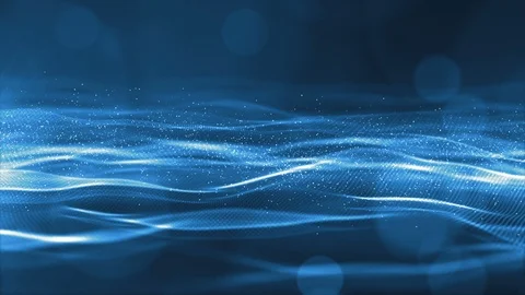 Digital blue particles wave with light motion abstract background Vídeo Stock 95667994