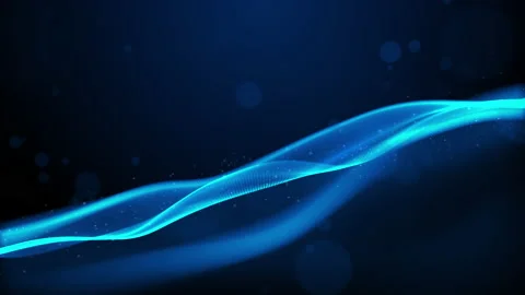 Digital blue particles wave with light motion abstract background Stock Footage 158343810