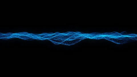 Digital blue particles wave with light motion abstract background Stock Footage 169073421