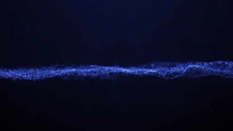Digital blue particles wave with light motion abstract background. Abstract g Stock Footage 308098920