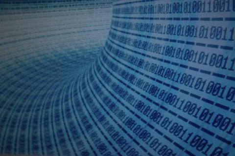 Digital blue pattern for backgrounds. Binary system concept. Stock Photos