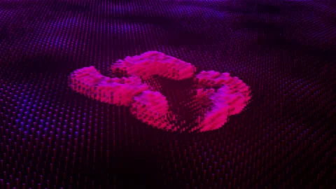 Digital blue purple Countdown Square Matrix Pattern 4K UHD Stock Footage 229535403