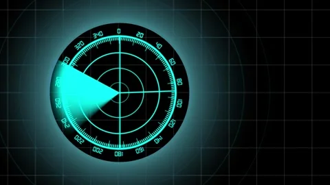 Digital blue radar hud elements animation futuristic screen 4k. Blue radar .. Stock Footage 321582316
