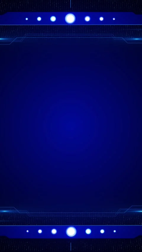 Digital blue tech border layout luminous panels, circuit accents, pattern, wide Stock Footage 340399813