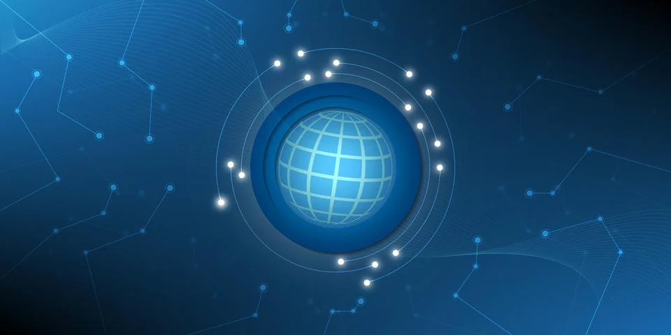 Digital blue technology background. Stock Illustration