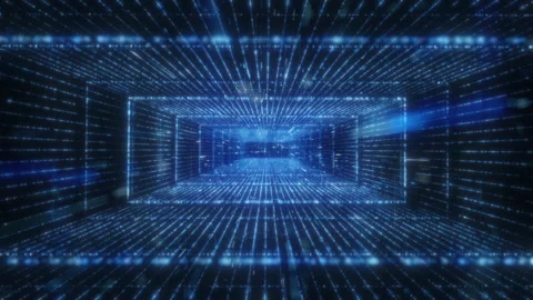 Digital Blue Tunnel Stock Footage 172435144