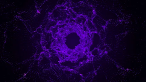 Digital blue tunnel wireframe with light effect video animated background Stock Footage 340711477