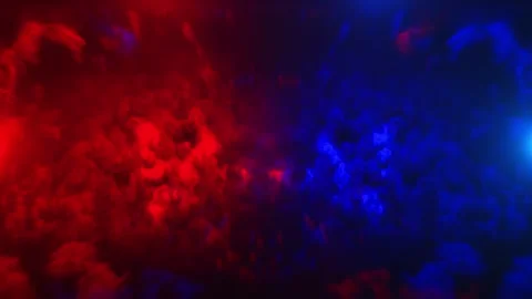 Digital Blue versus red energy particles collide. Lightning strikes competition Stock Footage 312863510