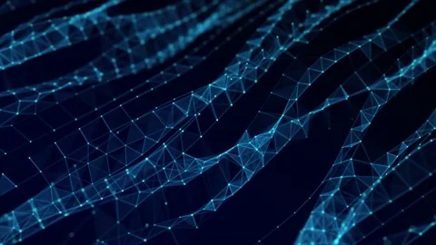 Digital blue wave background of particles. Abstract background with dna. Stock Footage 169360590