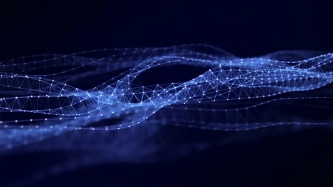 Digital blue wave background of particles. Background with dna. Stock Footage 169360603