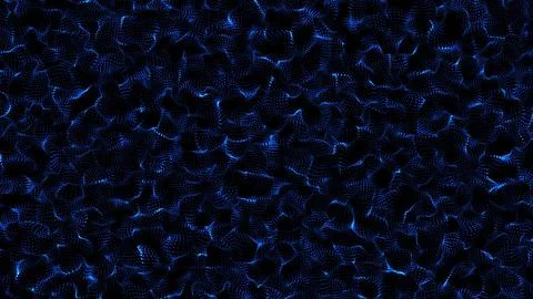 Digital blue wave of particles. Abstract futuristic dynamic background. Big.. Stock Illustration