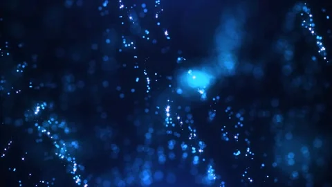 Digital blue wave particles and light with bokeh Connecting cyberspace and digit Video stock 246047361