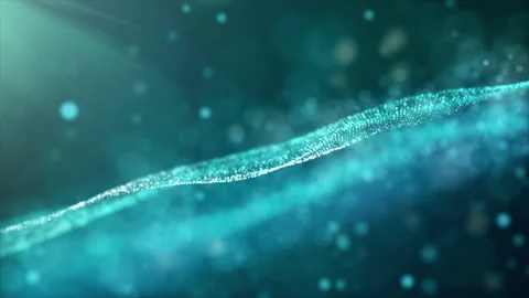 Digital Blue Wave Particles Flow Stock Footage 160885397