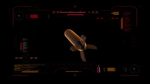 Digital Blueprint Scan of Modern Atomic Bomb. Stock Footage 254012761