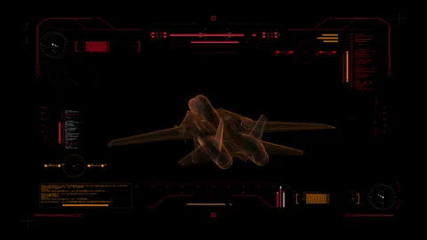 Digital Blueprint Scan of US Army Aircraft F 14 Tomcat. Stock Footage 287373110