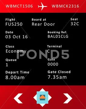 Digital boarding pass Stock Illustration