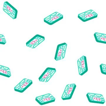 Digital body fat meter isometric icon seamless pattern Stock Illustration