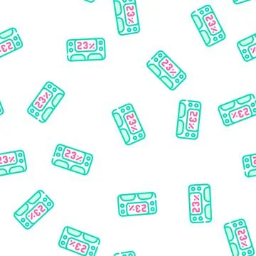 Digital body fat meter vector seamless pattern Illustrazione stock